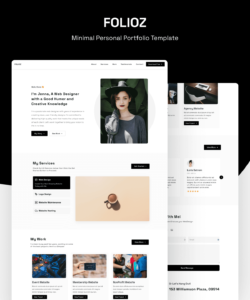 Folioz is a Minimal and Clean Personal Portfolio Template for Framer that is perfect for Freelancers