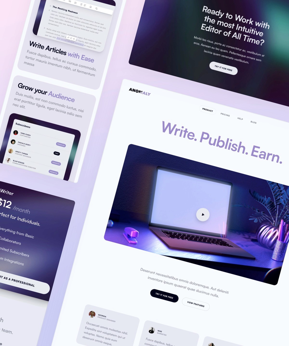 Anomaly Startup Website Template