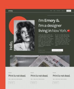 Emery Portfolio Template is an ideal platform for Designers and Creatives to exhibit their work