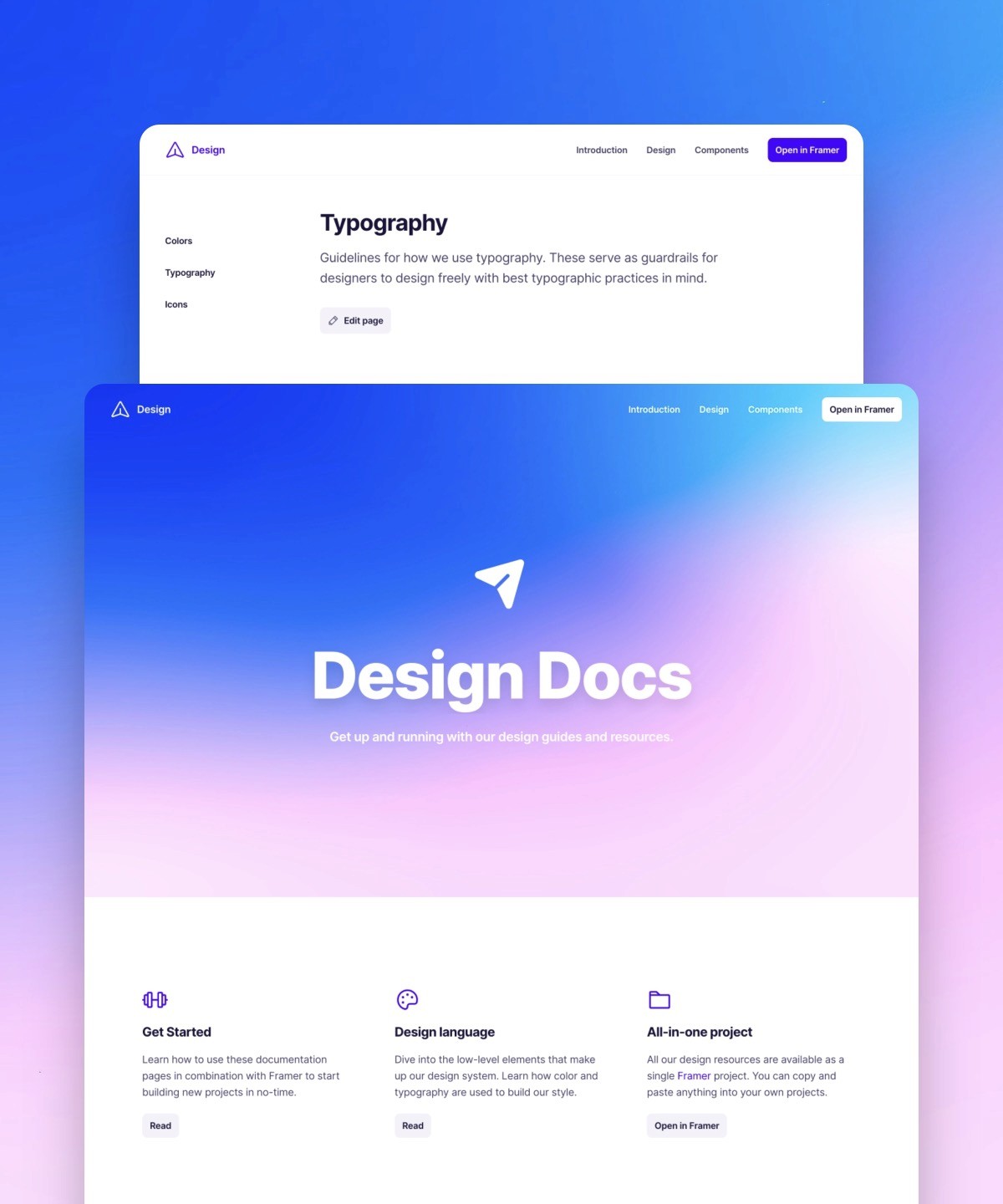 Design Documentation Website Template