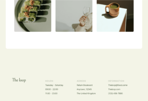 Create an Impressive Site for Your Culinary Business The Loop restaurant website template can help you craft an impressive website for your culinary business. This template is equipped with a modern and stylish design
