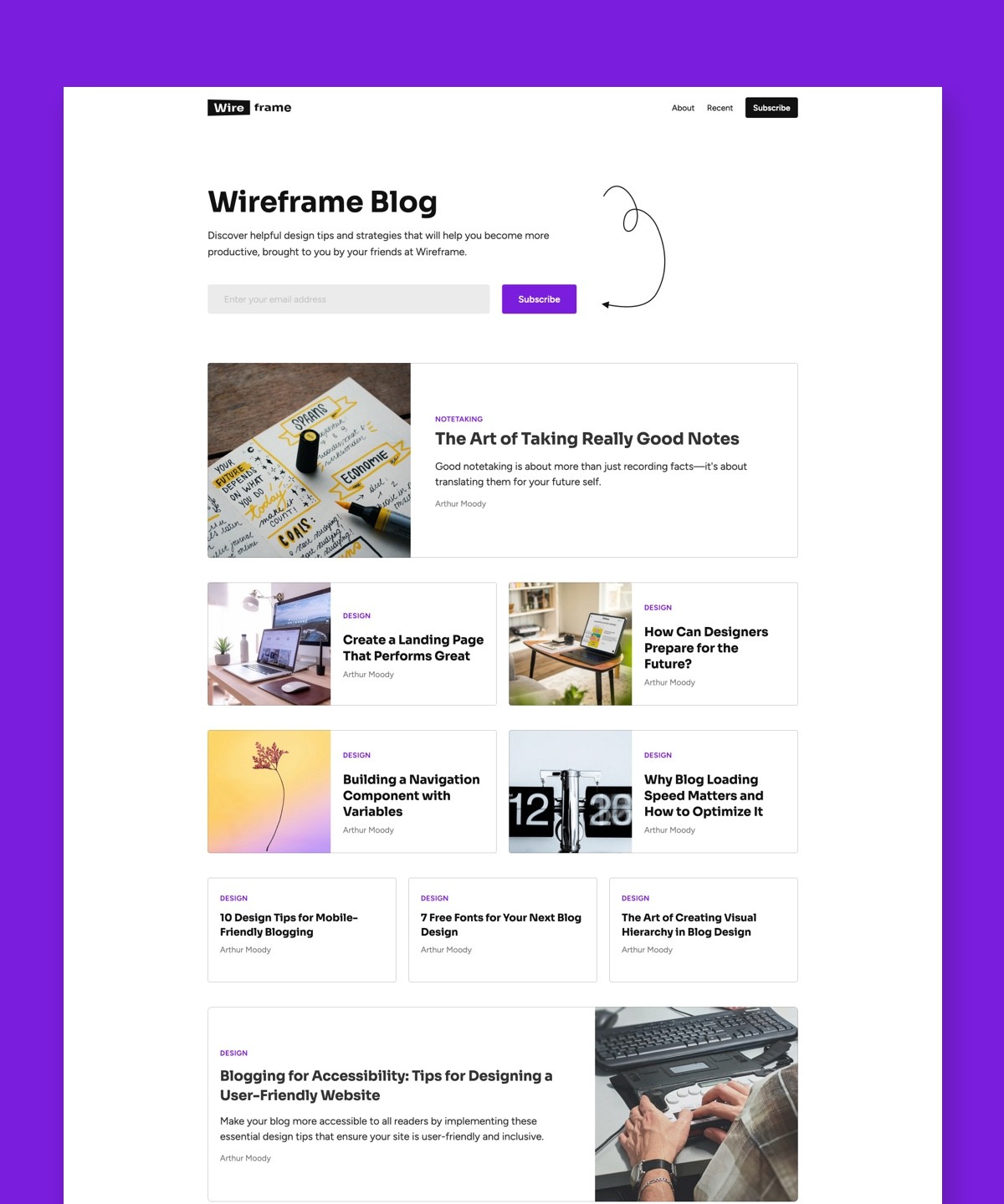 Wireframed — Wireframe style blog template