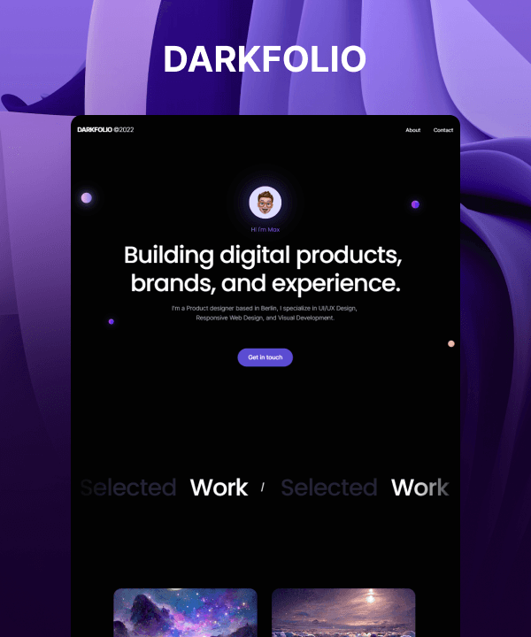 This modern and attractive personal portfolio website template is perfect for displaying yourself and your work.