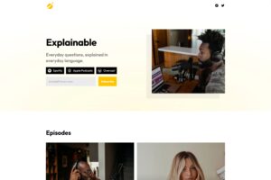 Make your podcast stand out with Framer's minimalistic and fully customizable website template. It takes minutes to create a website and integrates seamlessly with your podcast provider. Get started with Framer now!
