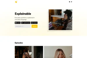 Make your podcast stand out with Framer's minimalistic and fully customizable website template. It takes minutes to create a website and integrates seamlessly with your podcast provider. Get started with Framer now!