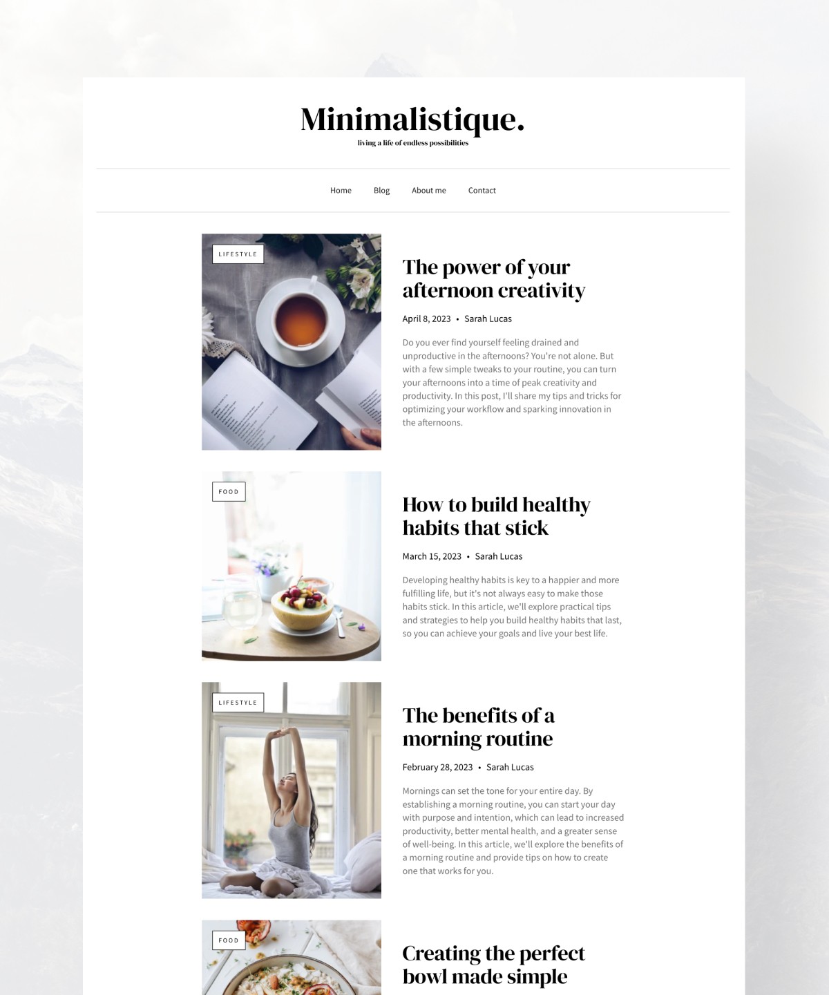 Minimalistique —  Blog and Influencer Template