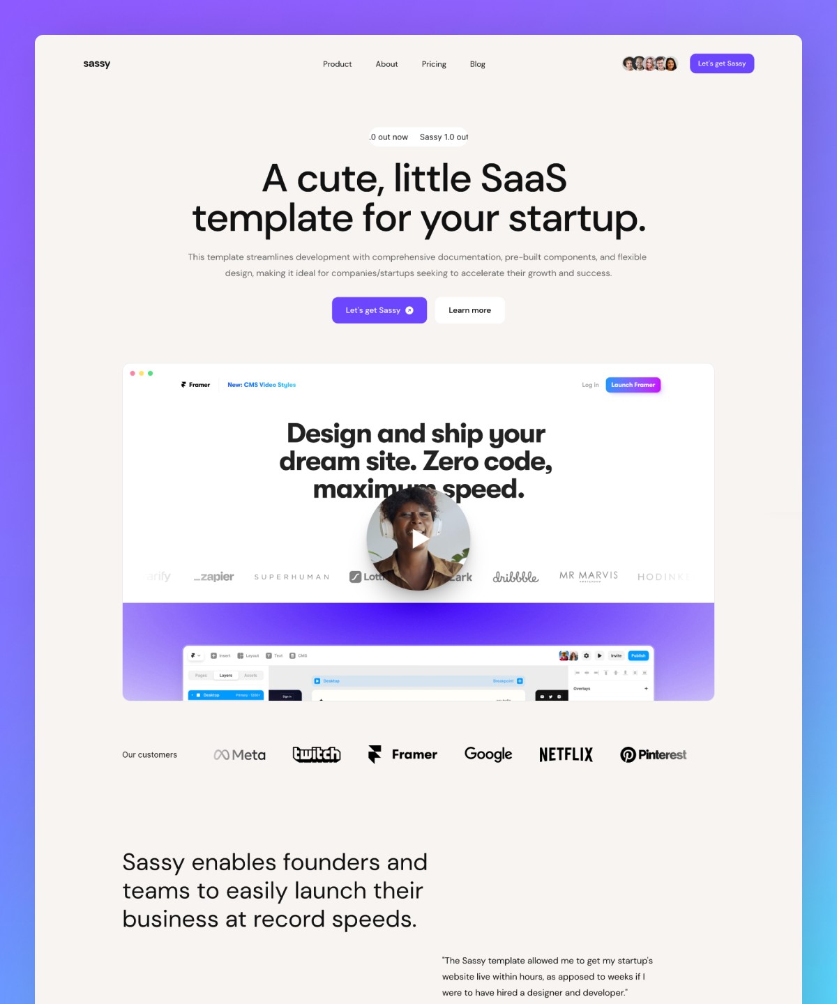 Sassy — Startup Template